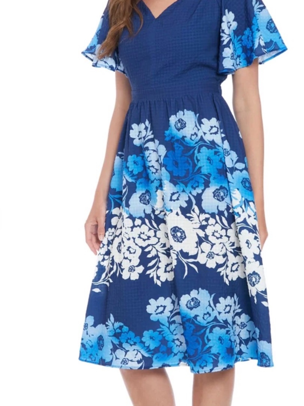 Women’s Blue Floral Midi Dress size 18W